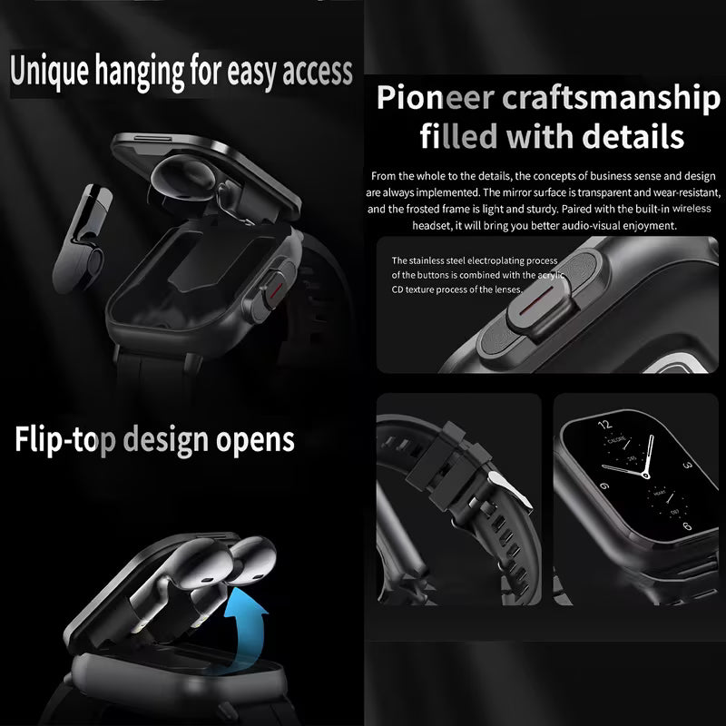 Smart watch with wireless earbuds