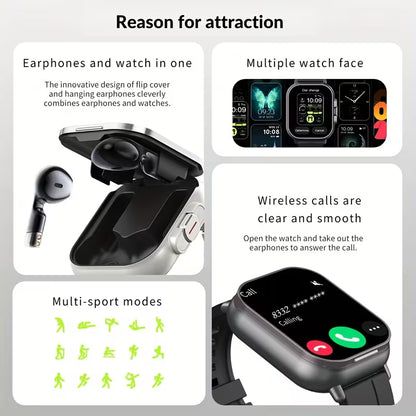Smart watch with wireless earbuds