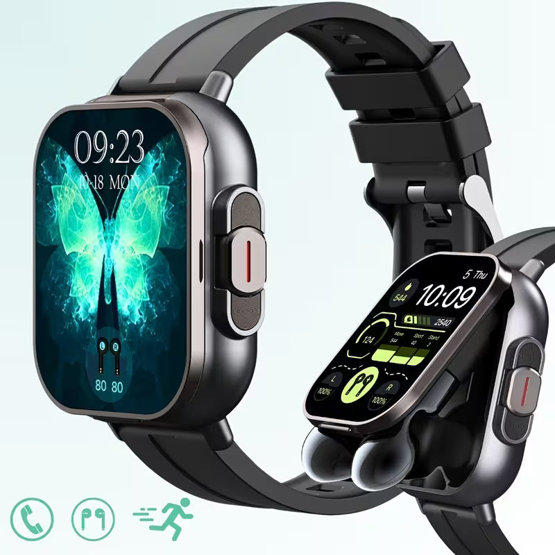 Smart watch with wireless earbuds